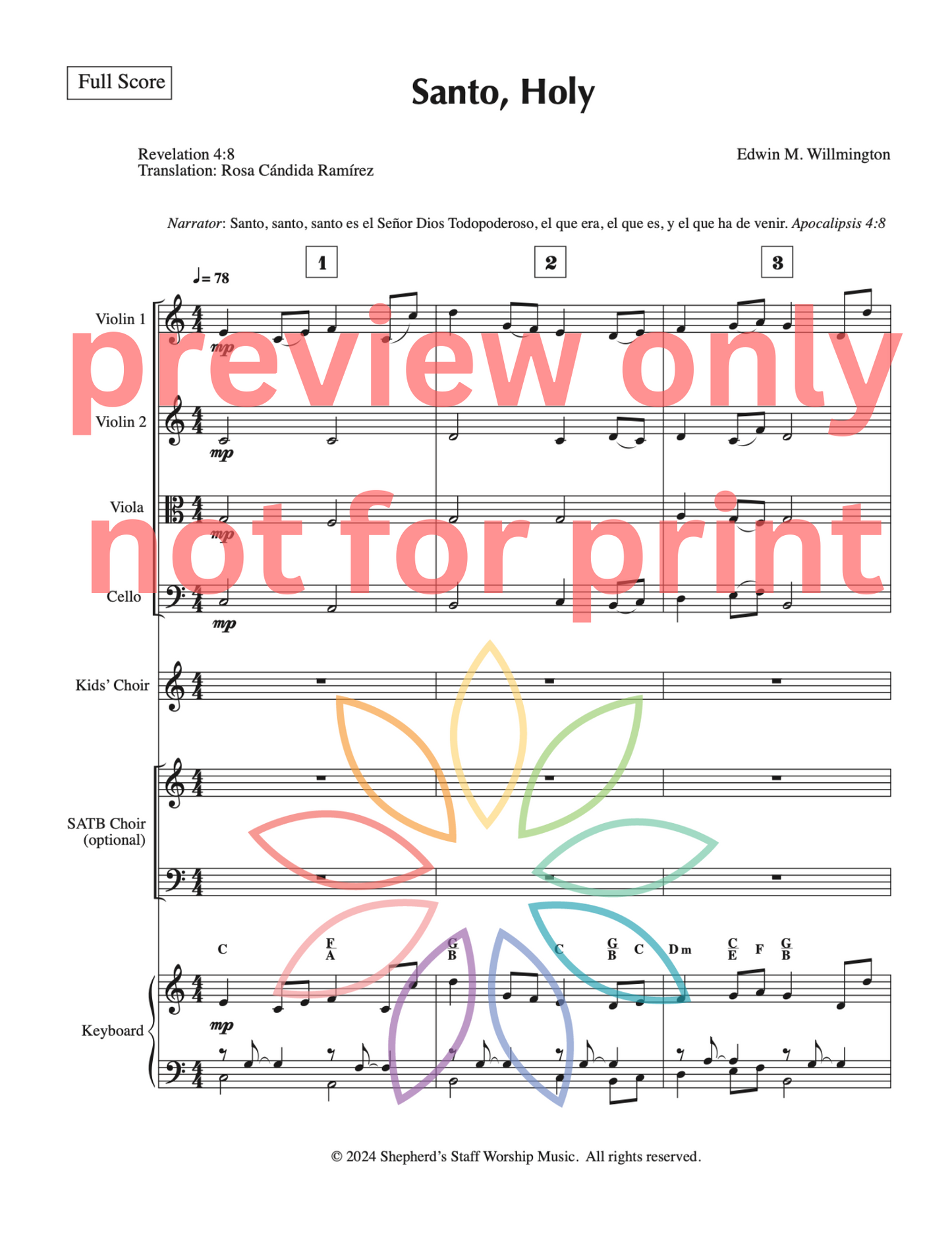 Santo, Holy | Full Score | String Quartet