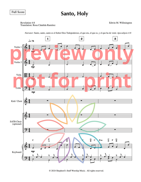 Santo, Holy | Full Score | String Quartet